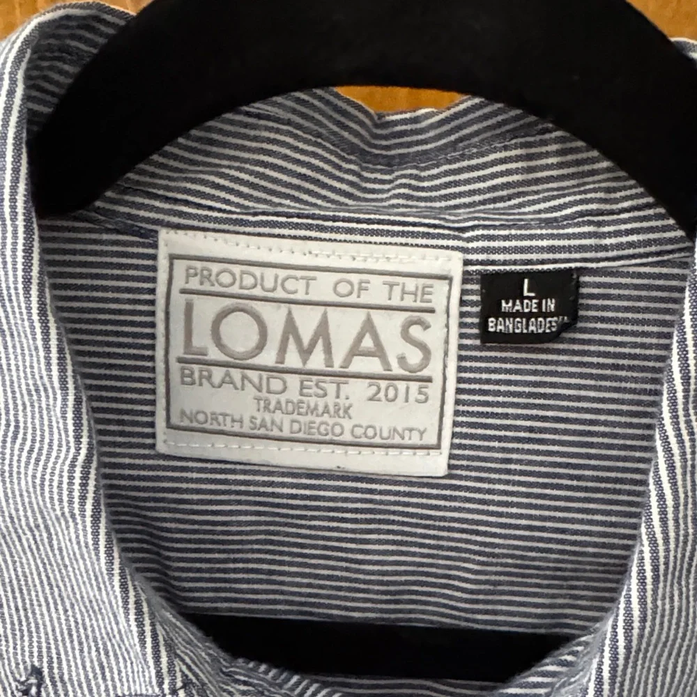 Blue and White Striped Men's Shirt - Picture 2 of 6